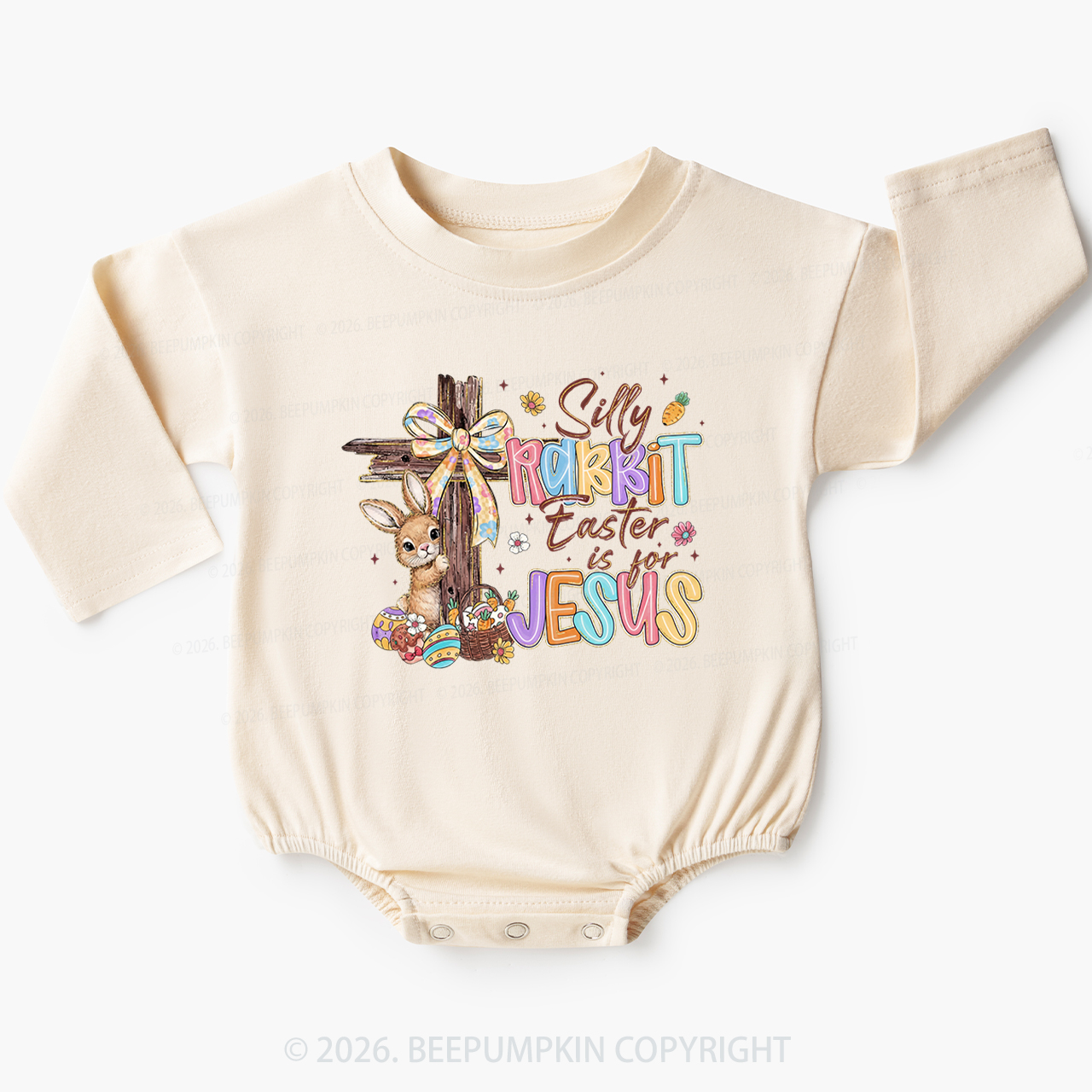Silly Rabbit Easter Is For Jesus Baby Bubble Romper