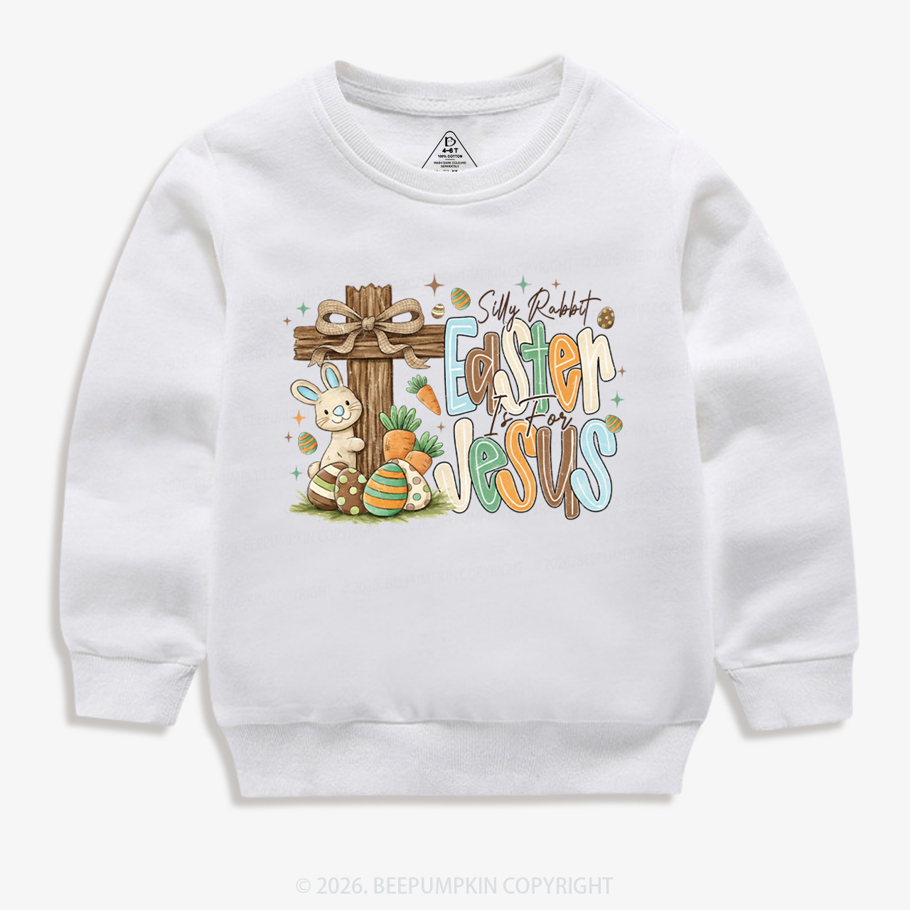 Easter If For Jesus Thrifted Farmhouse Bunny Kid's Sweatshirt