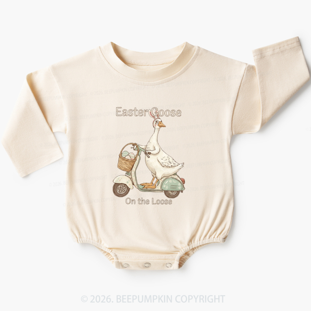 Easter Silly Goose Holiday Meme Baby Bubble Romper