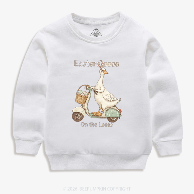 Easter Silly Goose Holiday Meme Kid's Sweatshirt