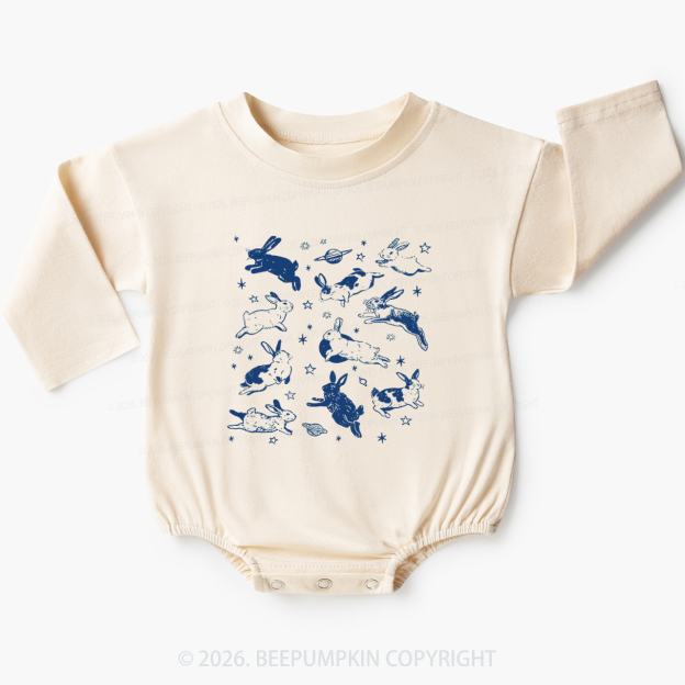 Bunnies in Space Baby Bubble Romper