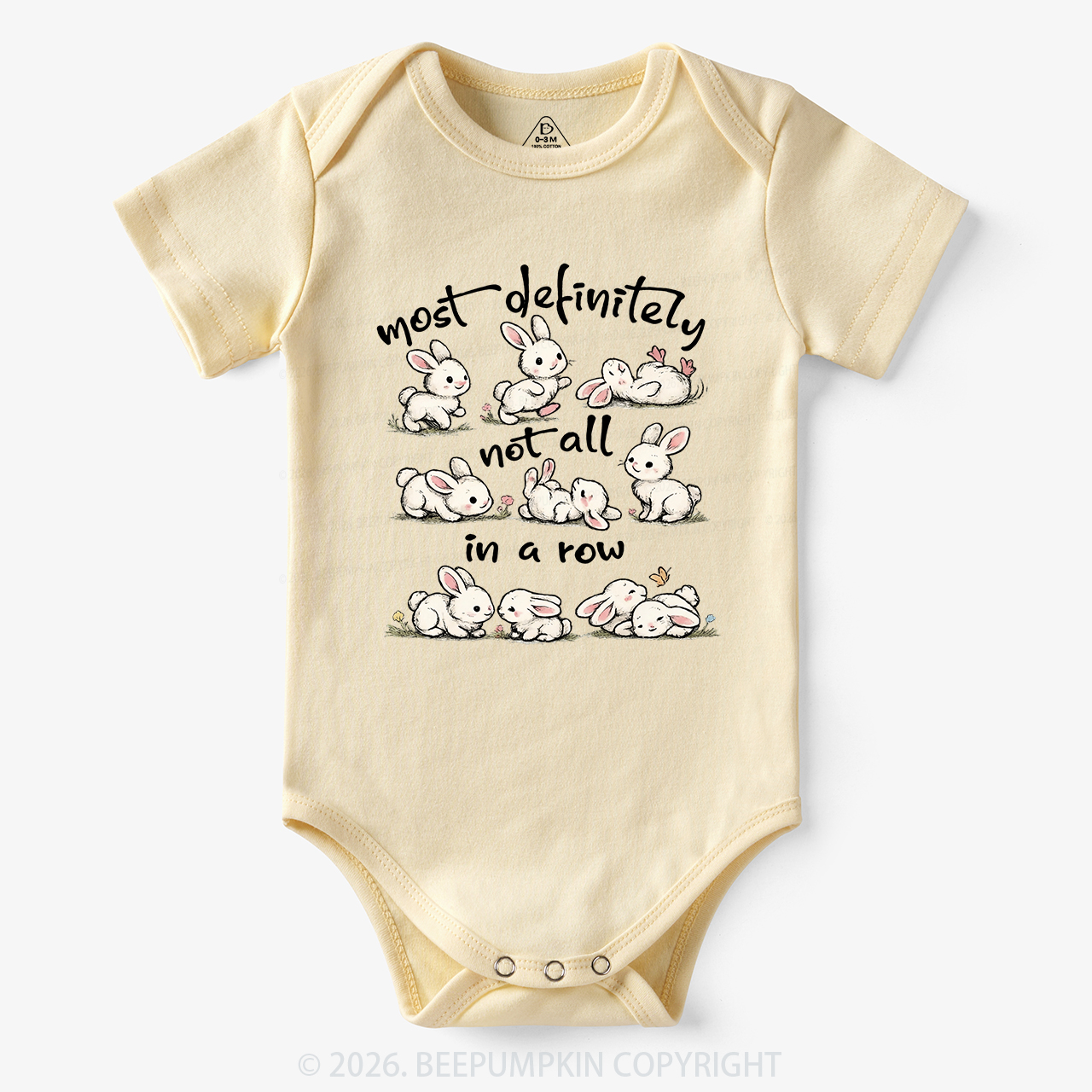 Funny Bunnies Not All In a Row Sarcastic Bodysuit