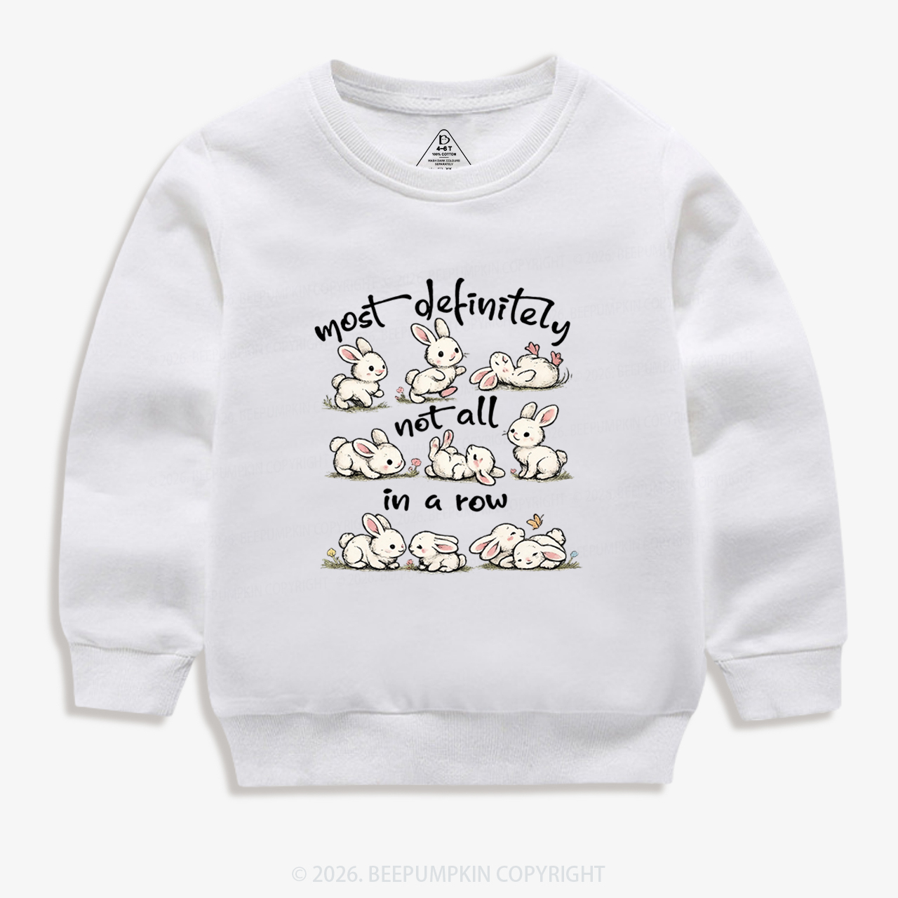 Funny Bunnies Not All In a Row Sarcastic Kid's Sweatshirt