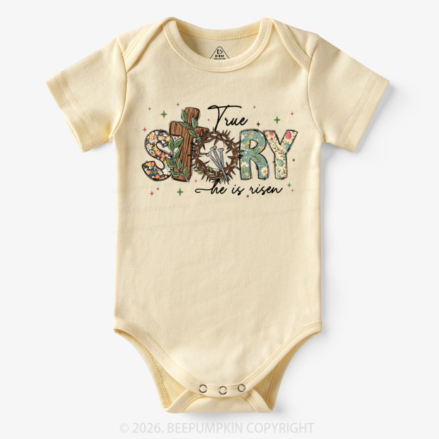 True Story He Is Risen Retro Easter Bodysuit