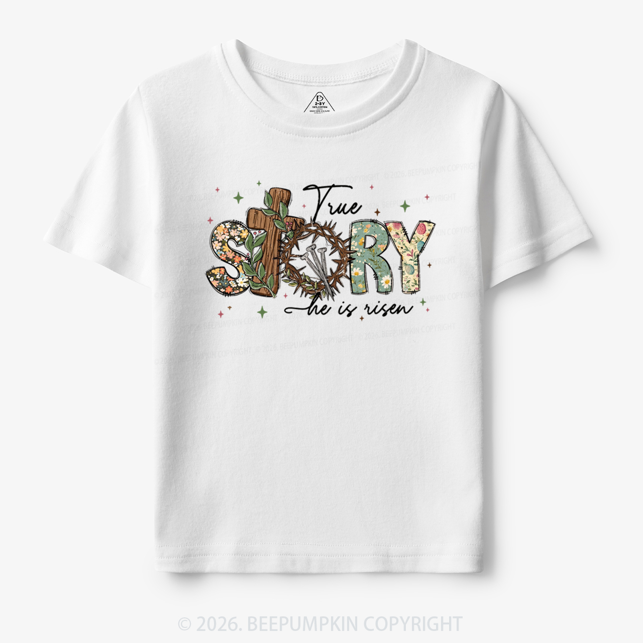 True Story He Is Risen Retro Easter Toddler&Kid's Tees