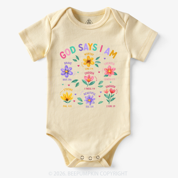 God Says I Am Flowers Bodysuit
