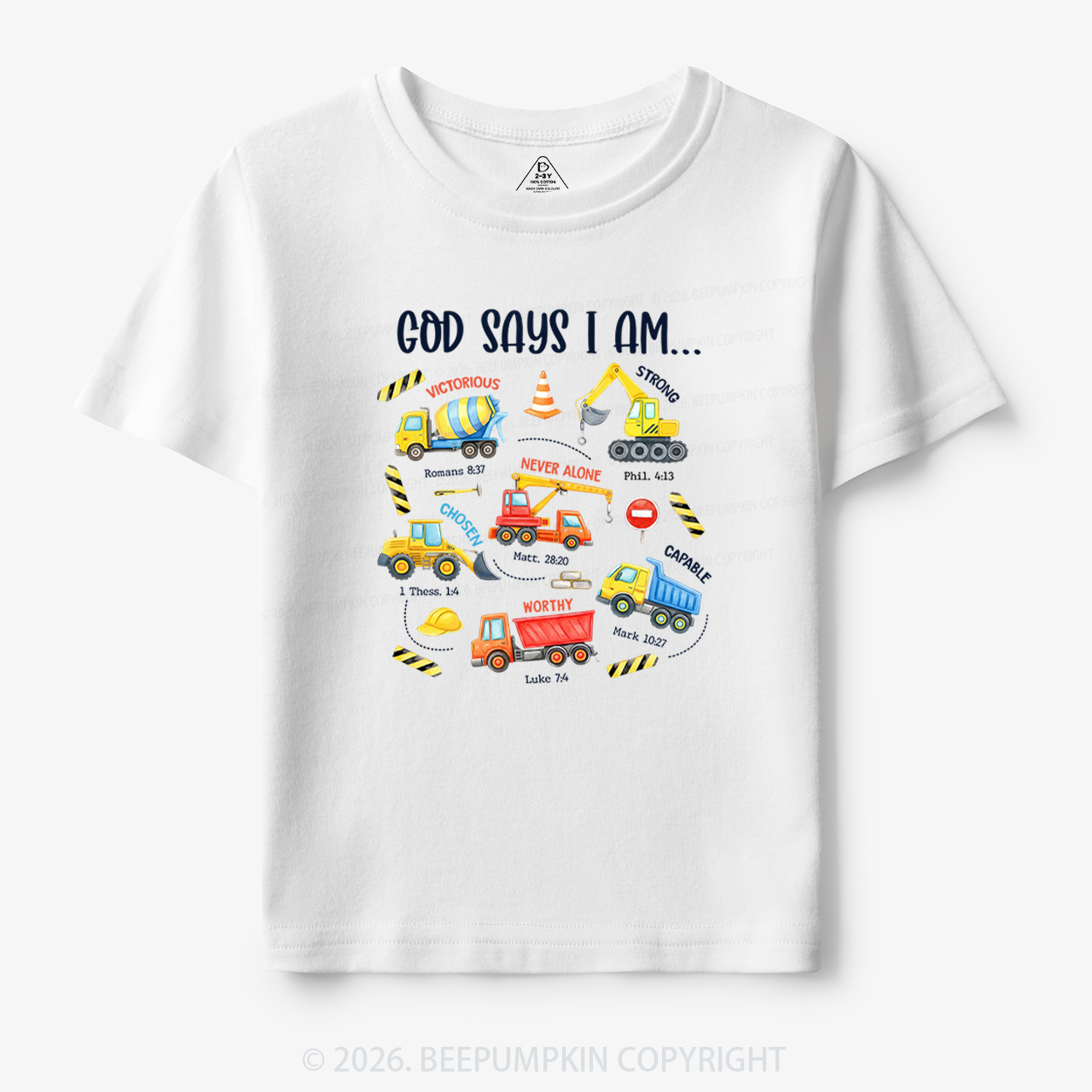 God Says I Am Construction Toddler&Kid's Tees