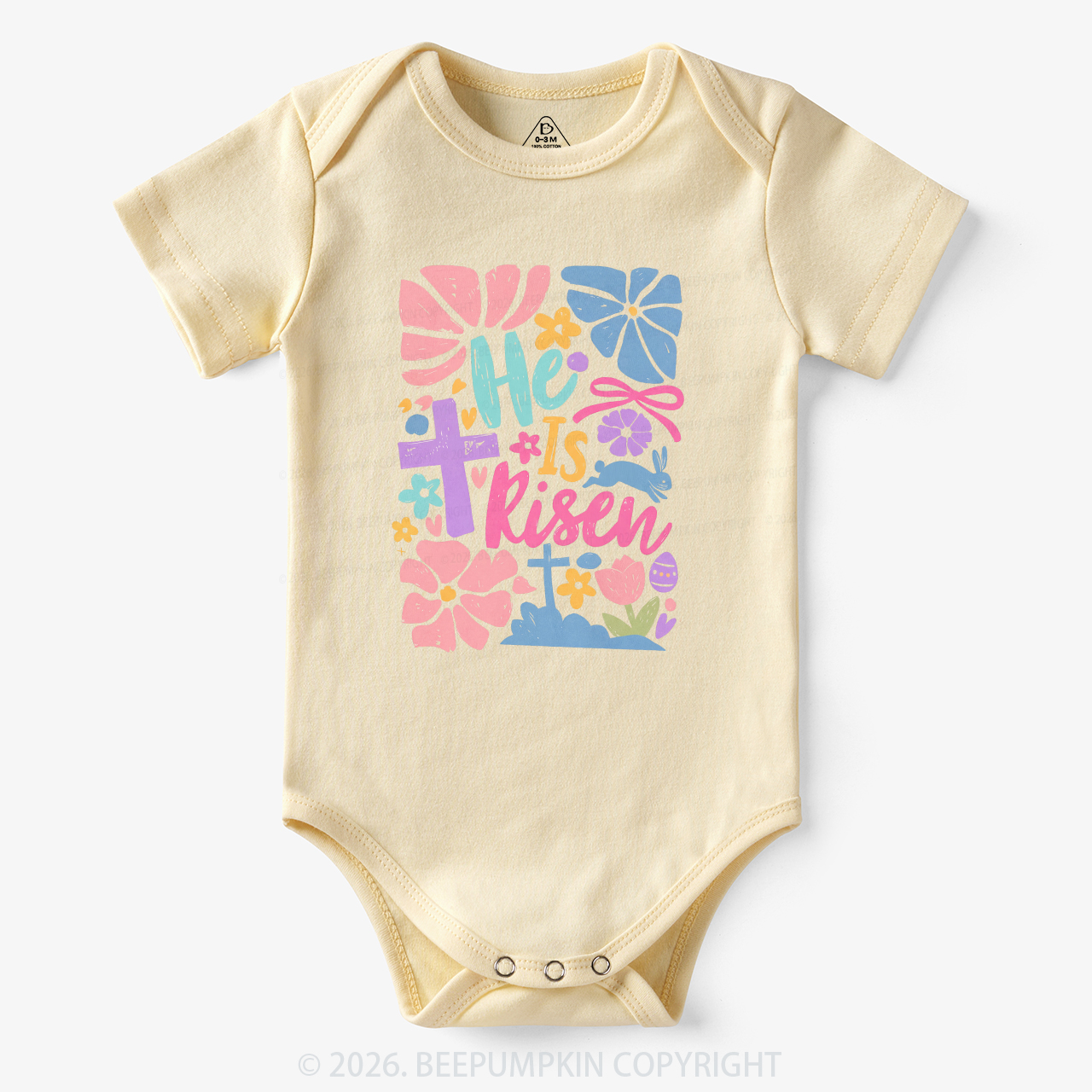 He is Risen Retro Christian Easter Bodysuit