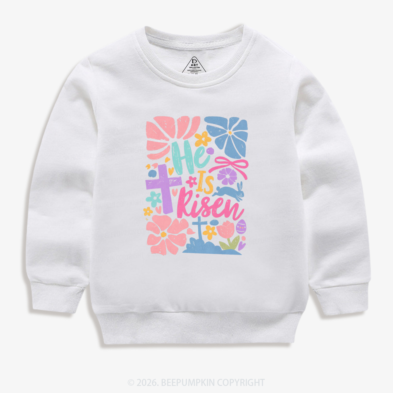He is Risen Retro Christian Easter Kid's Sweatshirt