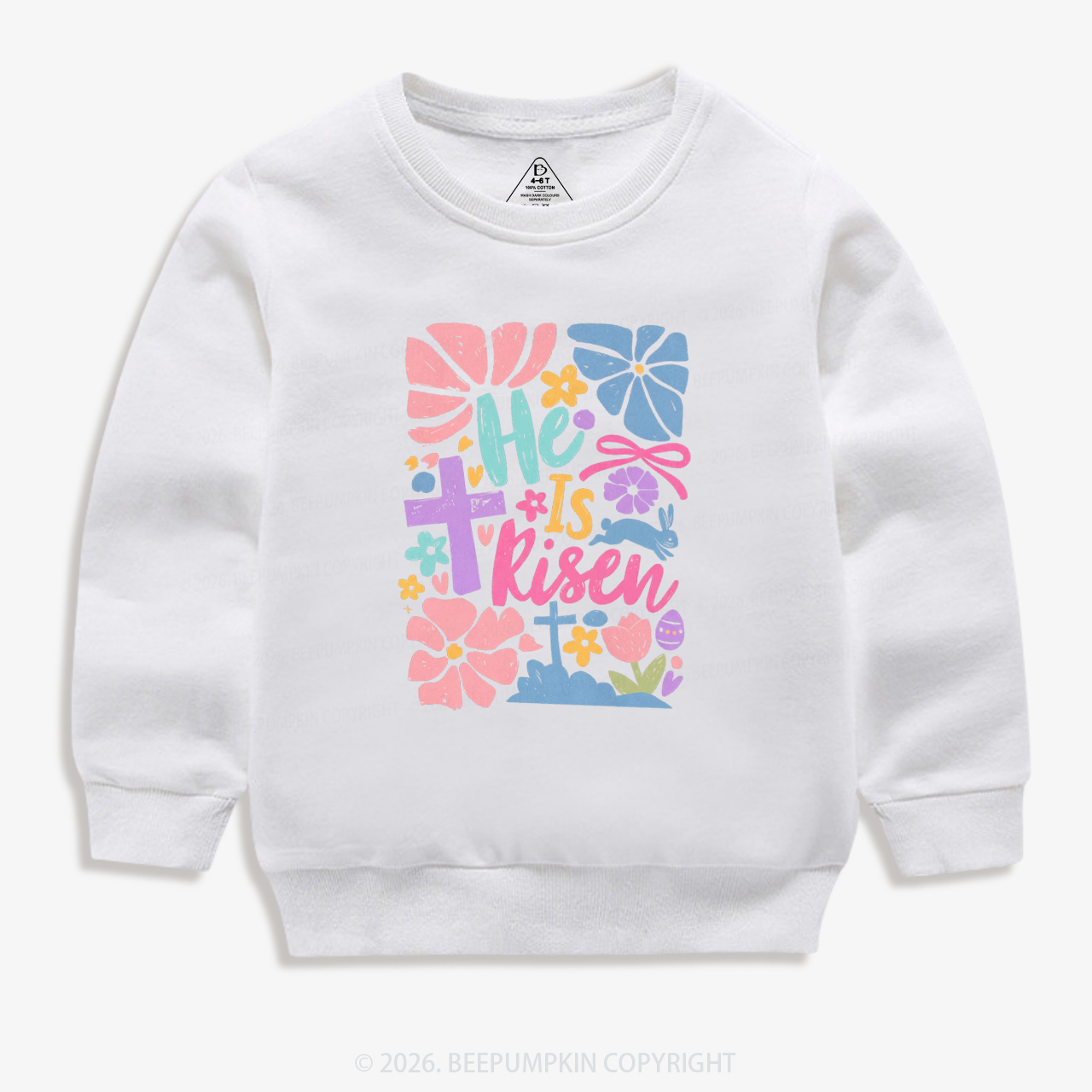 He is Risen Retro Christian Easter Kid's Sweatshirt