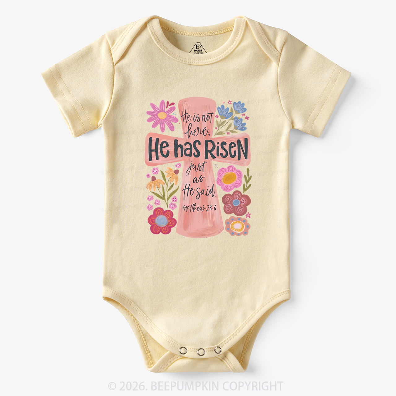 He Has Risen Christian Resurrection day Bodysuit