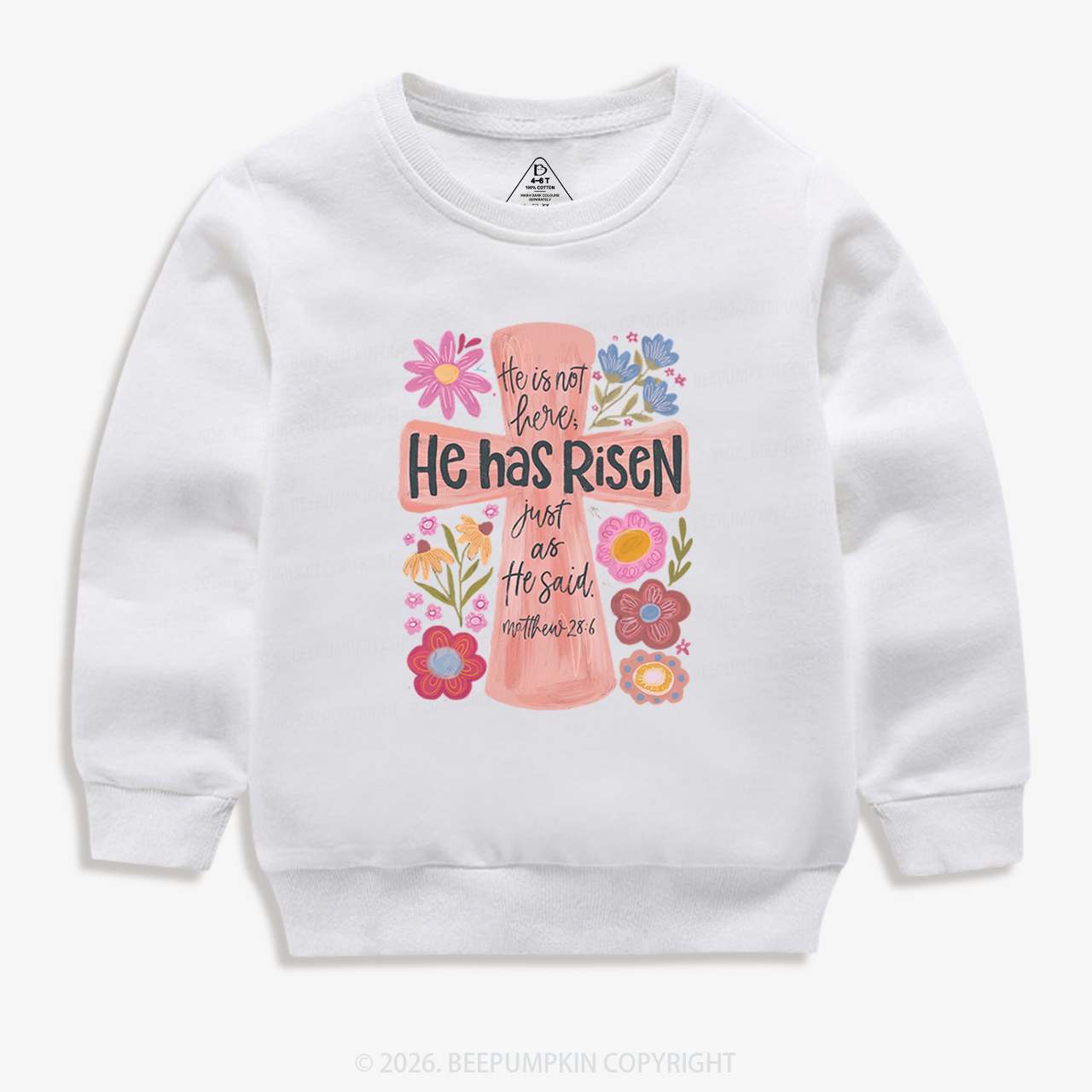 He Has Risen Christian Resurrection day Kid's Sweatshirt