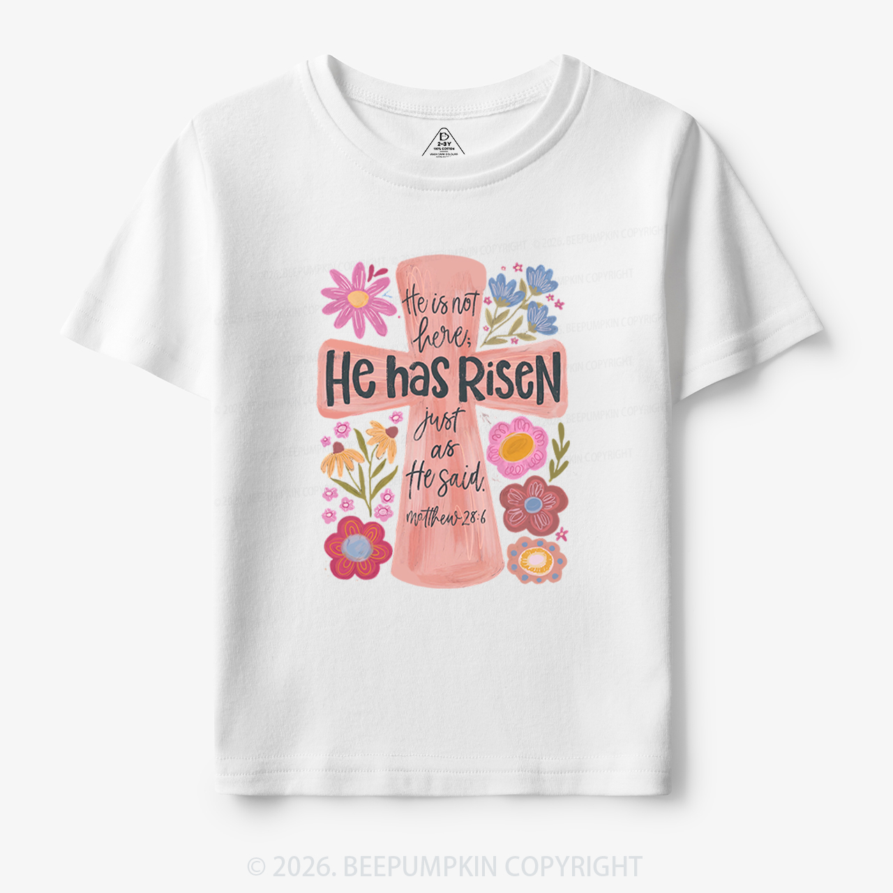 He Has Risen Christian Resurrection day Toddler&Kid's Tees