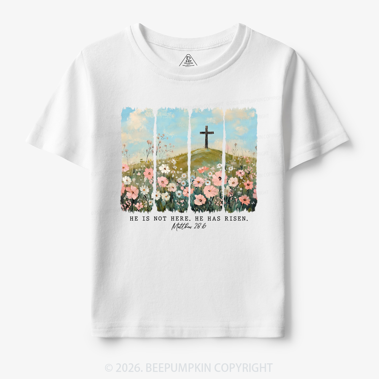He is Risen Wildflower Spring Easter Toddler&Kid's Tees