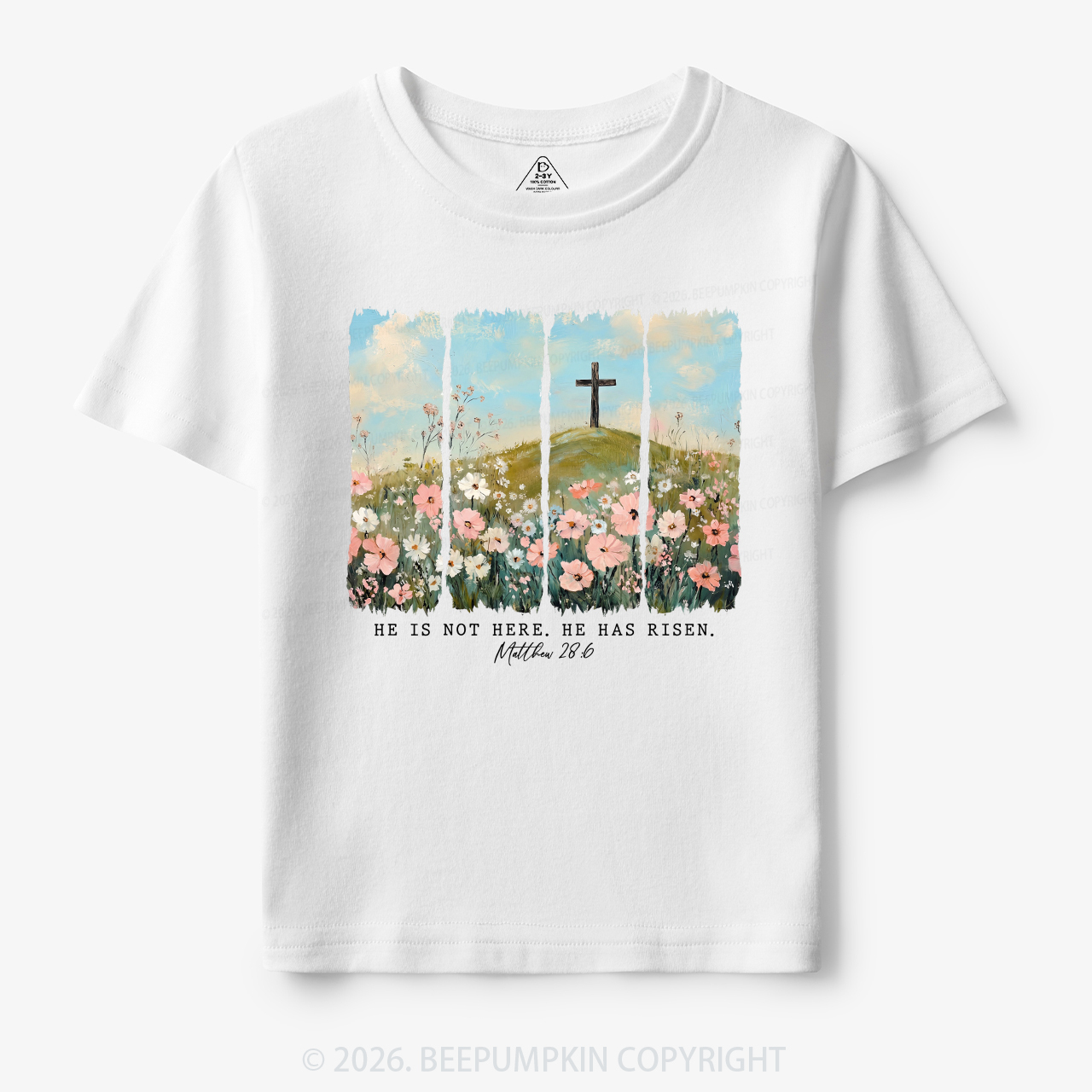 He is Risen Wildflower Spring Easter Toddler&Kid's Tees