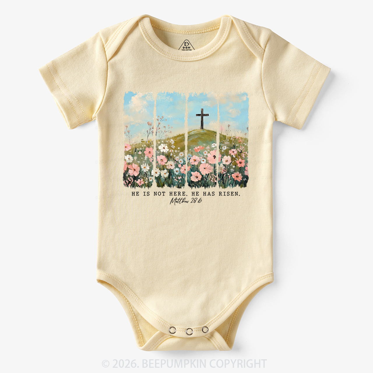 He is Risen Wildflower Spring Easter Bodysuit
