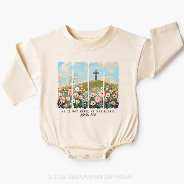 He is Risen Wildflower Spring Easter Baby Bubble Romper