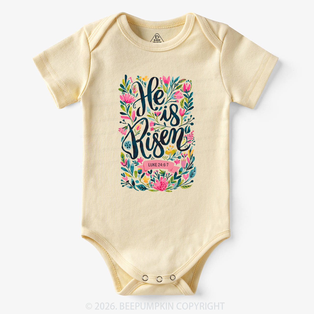 Christian Easter Floral Resurrection Bodysuit