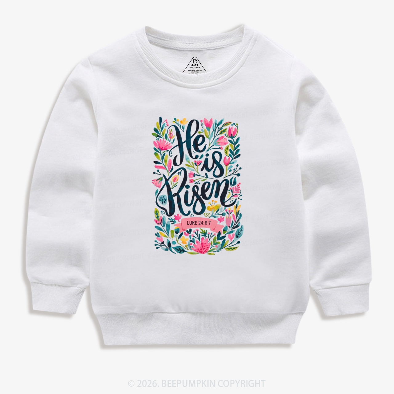 Christian Easter Floral Resurrection Kid's Sweatshirt
