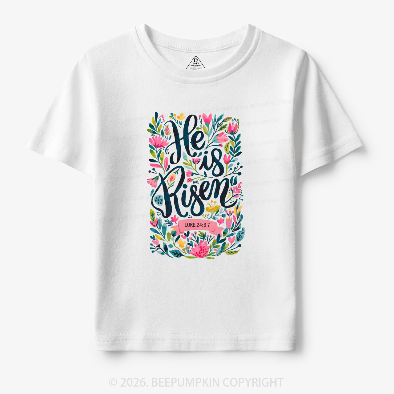 Christian Easter Floral Resurrection Toddler&Kid's Tees