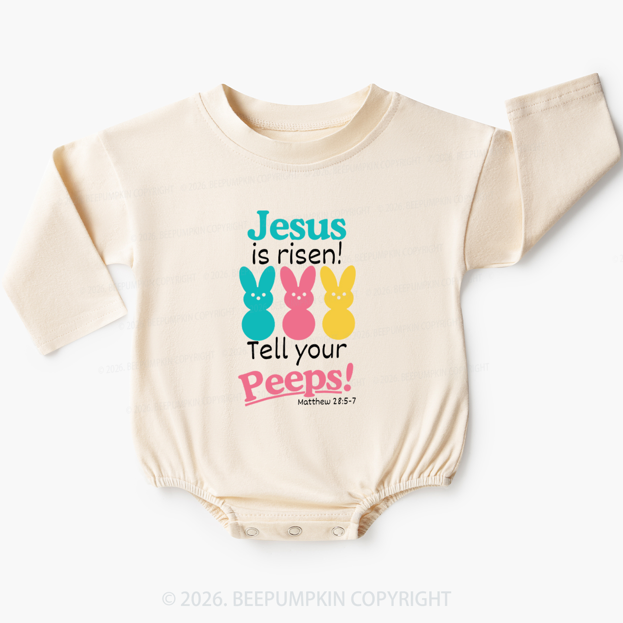 Jesus Is Risen Tell Your Peeps Funny Baby Bubble Romper