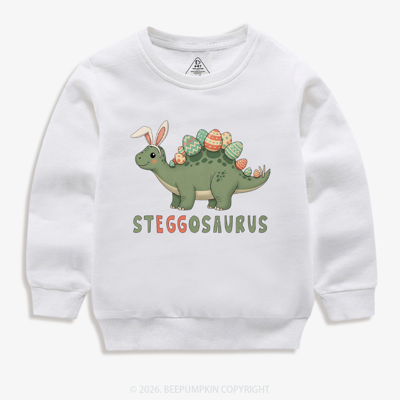 Steggosaurus Easter Dinosaur Kid's Sweatshirt