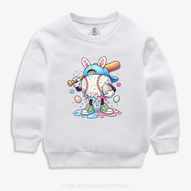 Easter Baseball Drip Kid's Sweatshirt