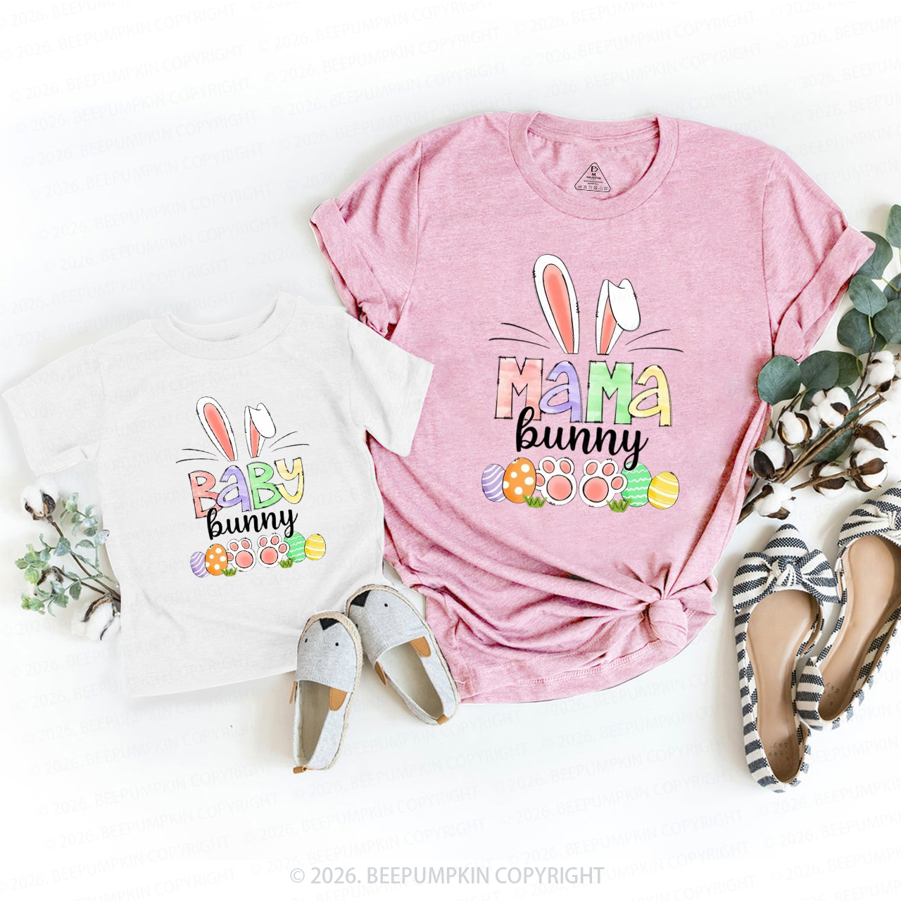 Personalized Easter Bunny Egg Family Matching T-Shirts