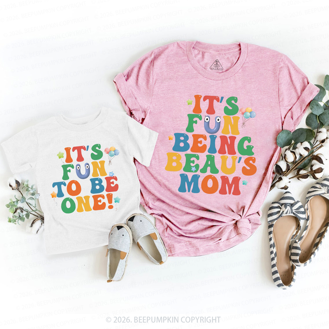 Personalized Name First Birthday Family Matching T-Shirts