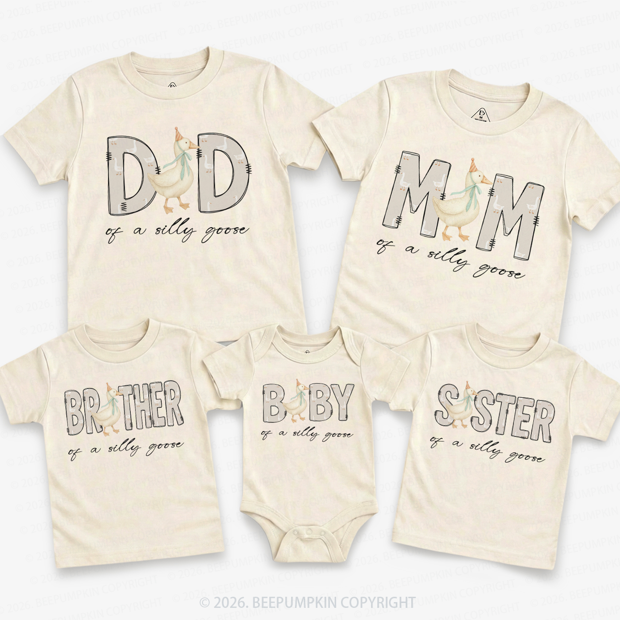 One Silly Goose 1st Birthday Family Matching T-Shirts