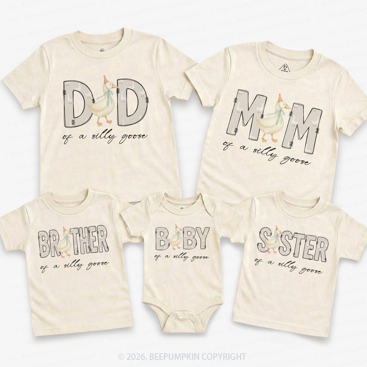 One Silly Goose 1st Birthday Family Matching T-Shirts