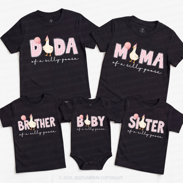 Pink Silly Goose 1st Birthday Family Matching T-Shirts