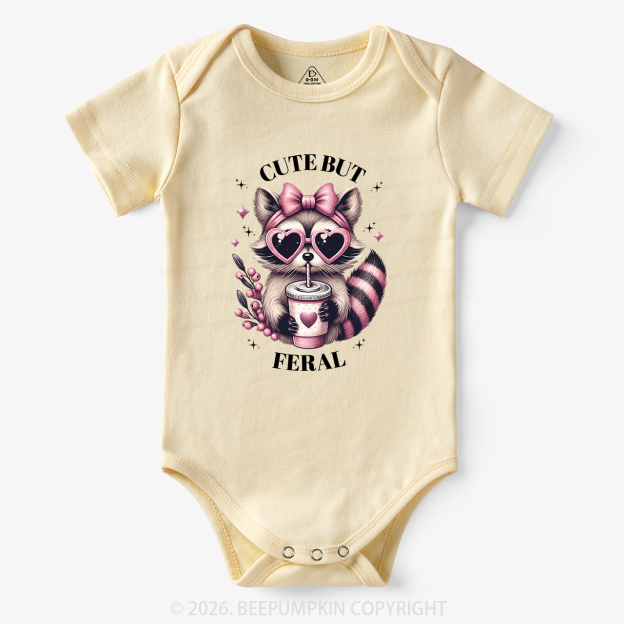 Cute But Feral Funny Raccoon Bodysuit