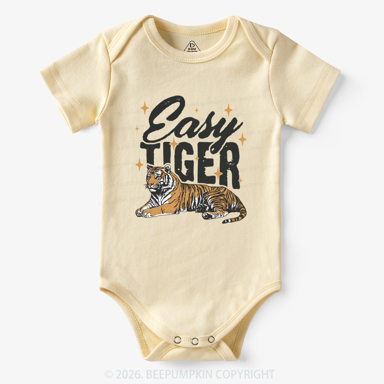 Retro Easy Tiger Funny Animal Bodysuit