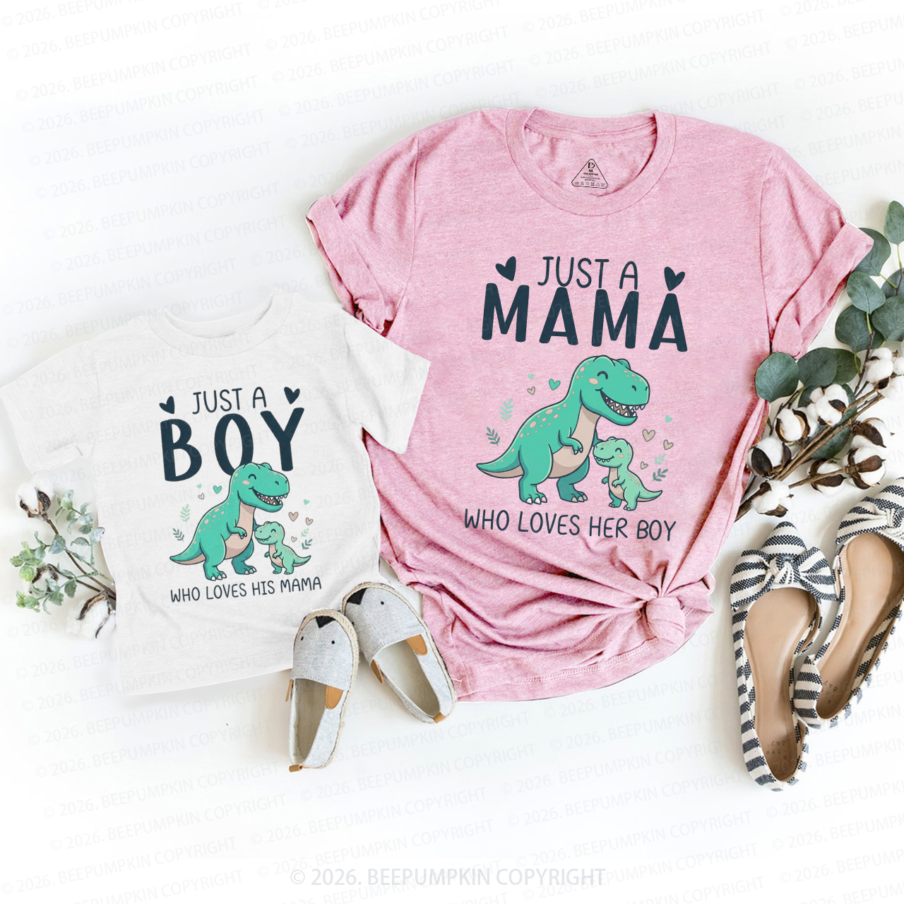 First Mothers Day Dinosaur Mom&Me Matching T-Shirts