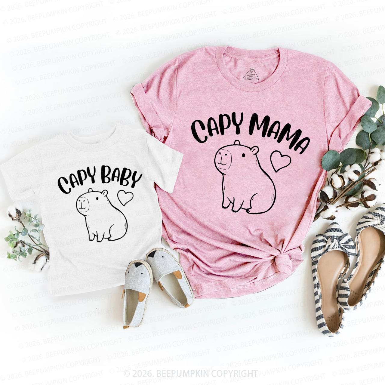 Capybara Mommy and Me Mom&Me Matching T-Shirts