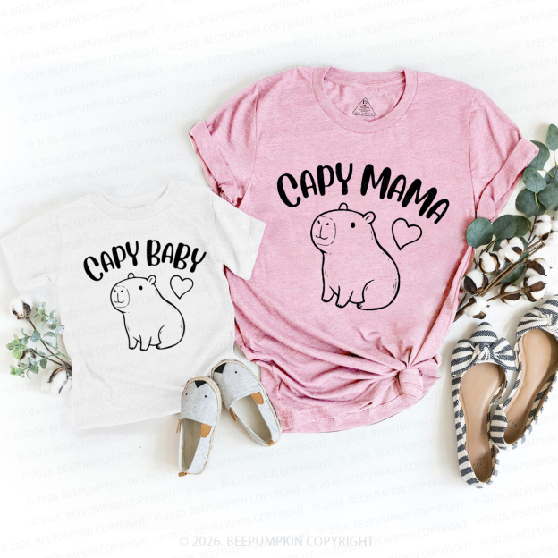 Capybara Mommy and Me Mom&Me Matching T-Shirts