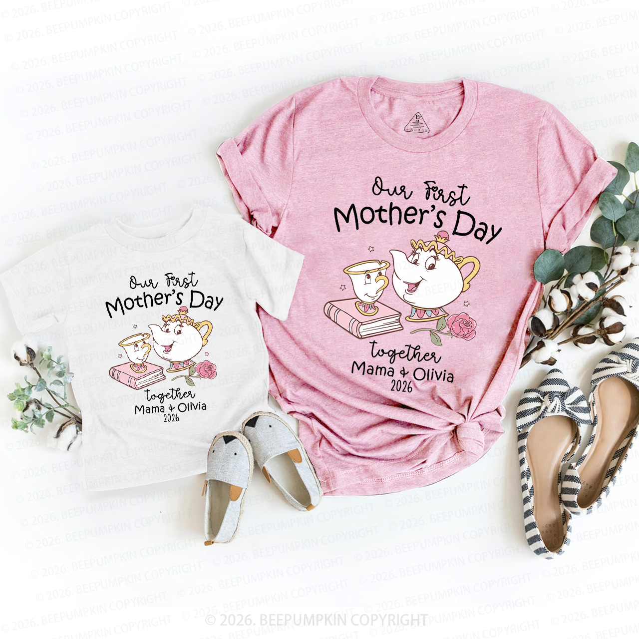 Personalized 1st Mother's Day Mom&Me Matching T-Shirts