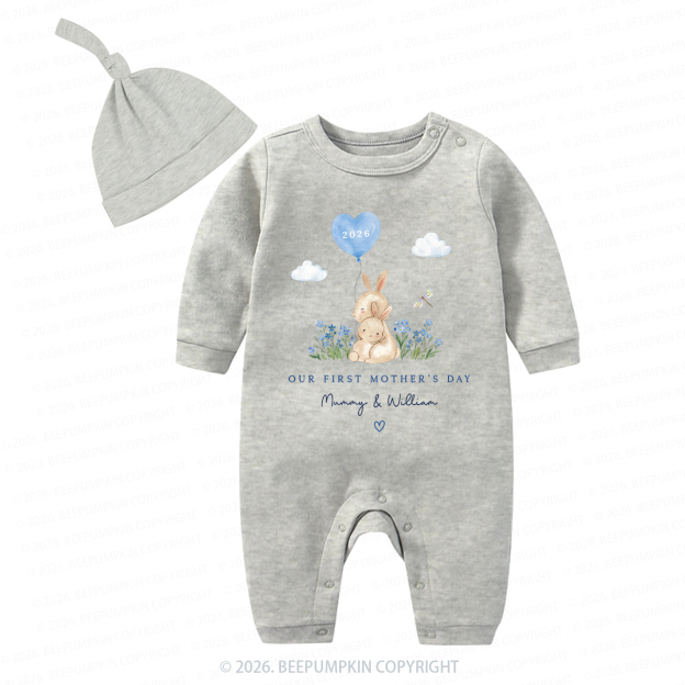 Personalized Our First Mother's Day Rabbit Together Baby Coming Home Outfit