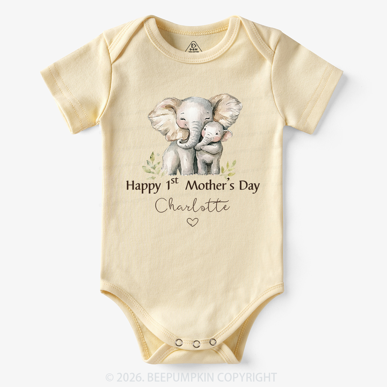 Personalized Happy Cute 1st Mother's Day Bodysuit