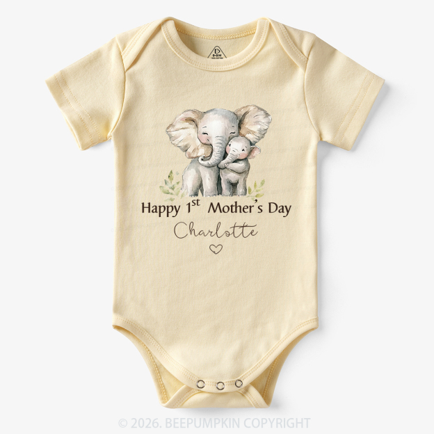Personalized Happy Cute 1st Mother's Day Bodysuit