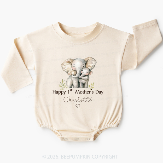 Personalized Happy Cute 1st Mother's Day Baby Bubble Romper