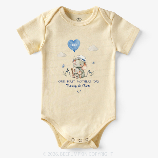 Personalized First Mother's Day Elephant Bodysuit