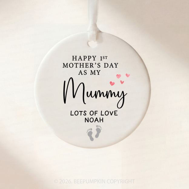 Personalized Happy 1st Mother's Day Ornament Beepumpkin