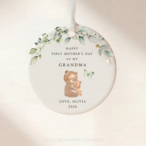 Personalized Bear First Mother's Day Gift Ornament Beepumpkin