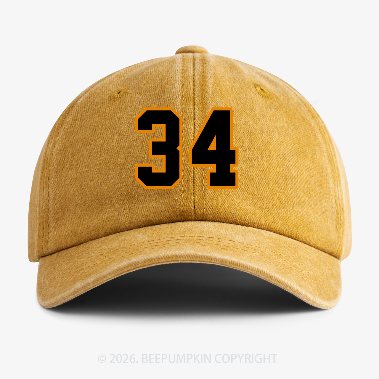 Personalized Number Washed Baseball Cap For Kids