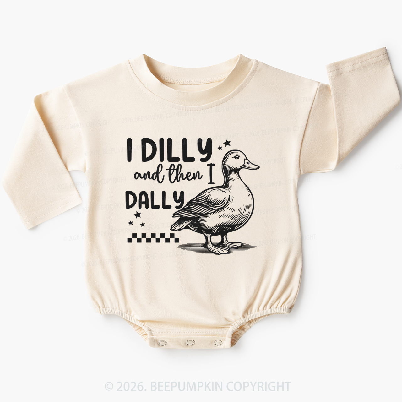 I Dilly And Then I Dally Silly Goose Baby Bubble Romper