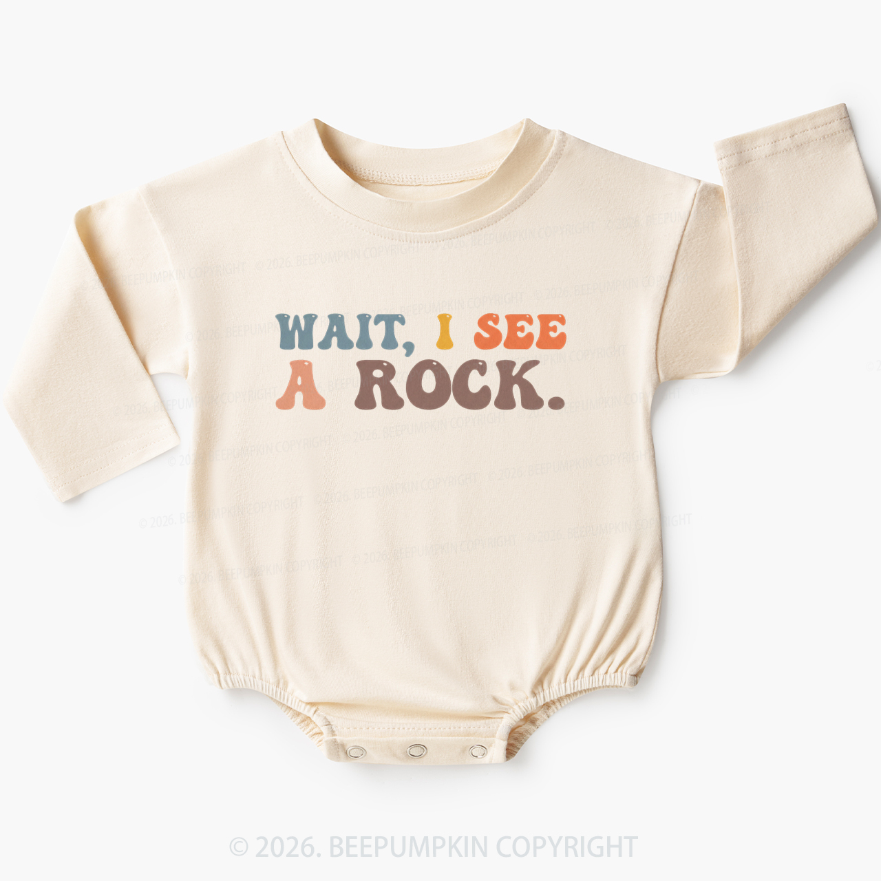 Wait I See a Rock Baby Bubble Romper Beepumpkin