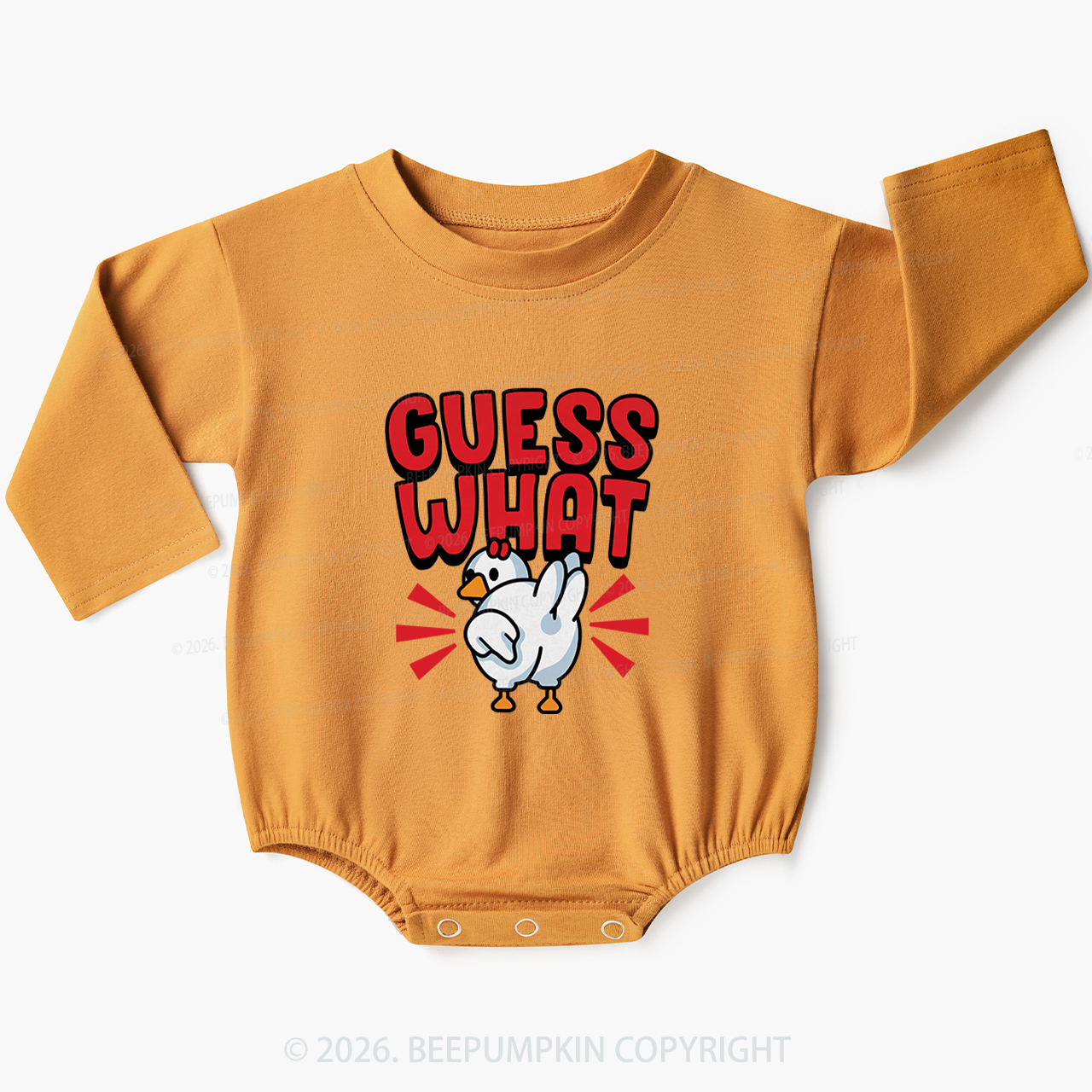 Guess What Chicken Butt Silly Joke Baby Bubble Romper