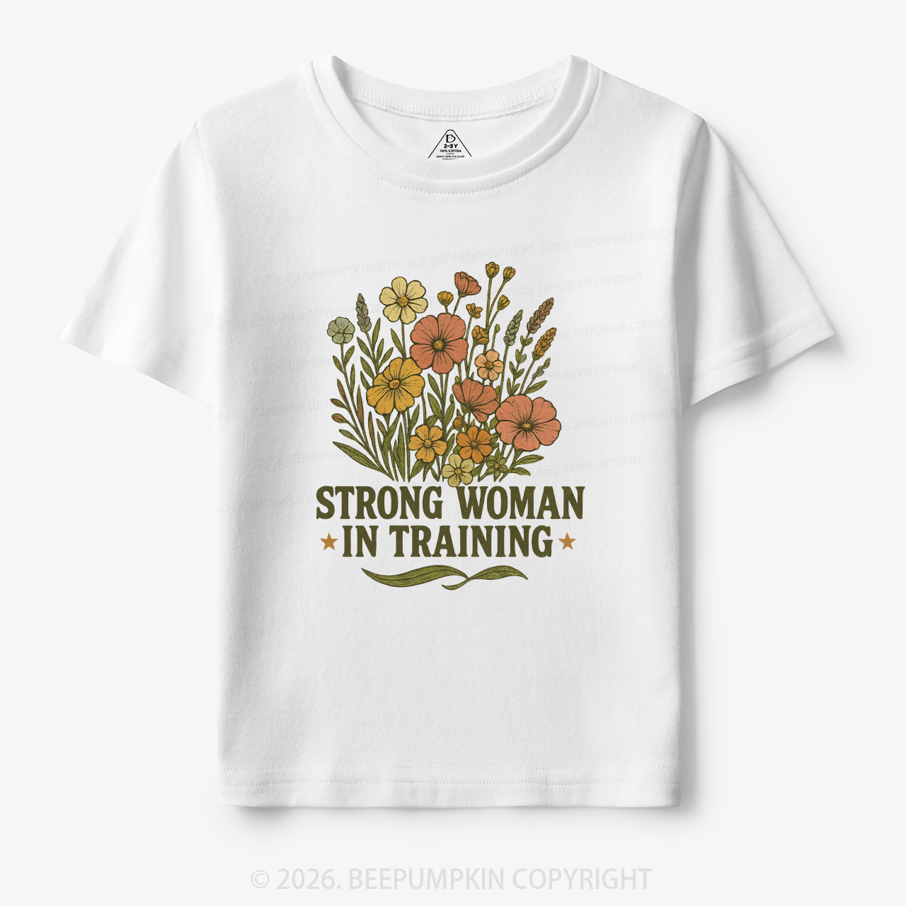 Strong Woman In Training Floral Toddler&Kid's Tees